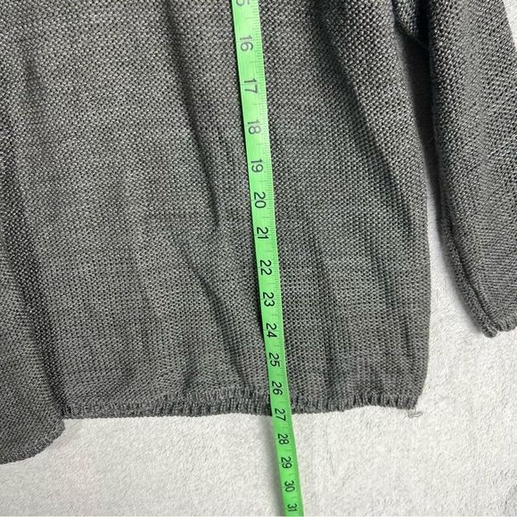 Daytrip Sweater womens medium charcoal gray cold shoulder open weave knit NWT - Picture 2 of 12